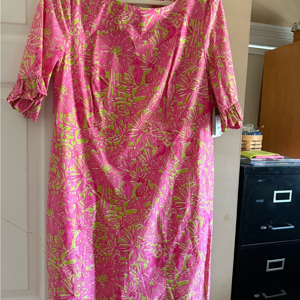 Lilly Pulitzer Fiesta Dress in Secret Garden with Ruffles. Size 14